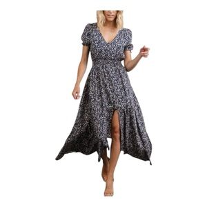 Baltic Born Navy Blue Robyn Floral Maxi Dress  - 1XL